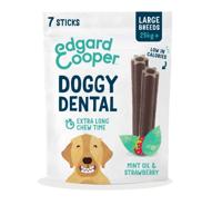 Edgard & Cooper Doggy Dental Sticks Aardbei & Frisse Muntolie Large