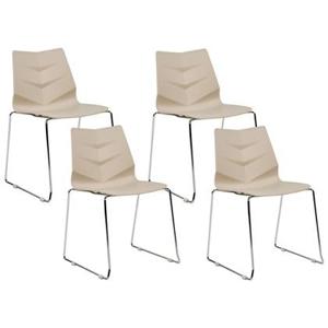 Beliani - HARTLEY - Eetkamerstoel set van 4 - Beige - Plastic