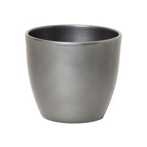 Floran Plantenpot - zilverkleurig - glanzend - keramiek - 28 x 25 cm