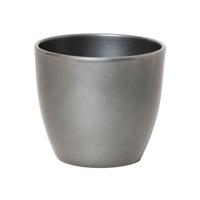 Floran Plantenpot - zilverkleurig - glanzend - keramiek - 28 x 25 cm   -