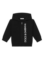 Dolce & Gabbana Kids hoodie zippé à logo imprimé - Noir - thumbnail