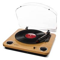 ION Audio Max LP - Vinyl Conversie Platenspeler met 3 Snelheden, Stereoluidsprekers, koptelefoonuitgang en USB-uitgang om Vinyl platen om te zetten naar Digitale Bestanden/Standaard RCA(Houtafwerking)