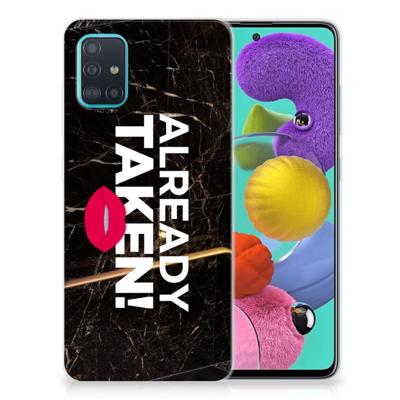 Samsung Galaxy A51 Siliconen hoesje met naam Already Taken Black Samsung Galaxy A51 Siliconen hoesje met naam Already Taken Black