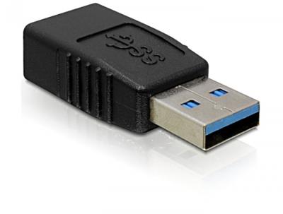 DeLOCK USB 3.0-A Adapter USB-A Zwart