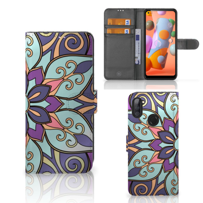 Samsung Galaxy M11 | A11 Hoesje Purple Flower Samsung Galaxy M11 | A11 Hoesje Purple Flower