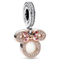 Pandora Disney 782615C01 Hangbedel Minnie Mouse Silhouette zilver rose-en zilverkleurig-wit-rood - thumbnail