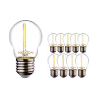 Voordeelpak 10x Noxion Lucent Gloeilamp LED Lustre E27 Kogel Gloeilamp Helder 1.4W 136lm - 827  | Vervanger voor 15W