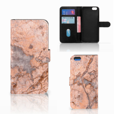 Apple iPhone 6 Plus | 6s Plus Bookcase Marmer Oranje Apple iPhone 6 Plus | 6s Plus Bookcase Marmer Oranje