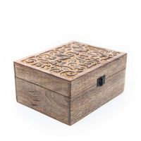 Opbergdoos Duurzaam Hout Floral Handgemaakt (21,5 cm)