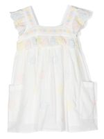 Stella McCartney Kids robe sans manches à fleurs brodées - Blanc