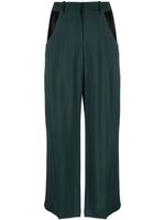 Mugler pantalon de tailleur ample à découpes - Vert