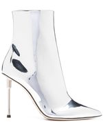 Elisabetta Franchi bottes en cuir à fini métallisé 100 mm - Argent