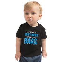 Grote broer de baas cadeau t-shirt zwart peuters / jongens - thumbnail