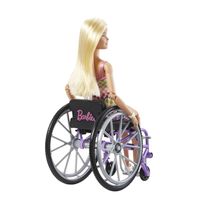 Mattel Fashionistas - Barbie met een paarse rolstoel #194 pop - thumbnail