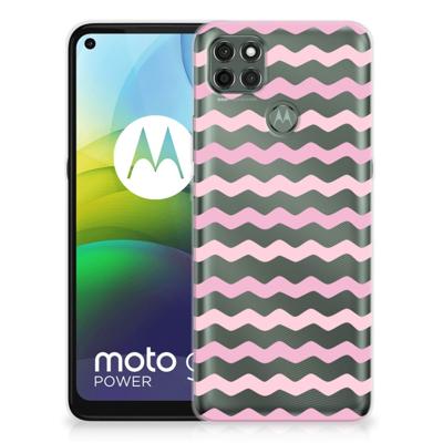 Motorola Moto G9 Power TPU bumper Waves Roze Motorola Moto G9 Power TPU bumper Waves Roze