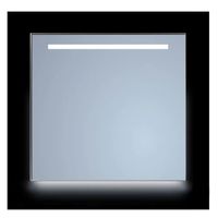 Spiegel Sanicare Q-Mirrors 100x70 cm Vierkant Met Aan De Bovenkant & Onderzijde LED Cold White, Omlijsting Aluminium incl. ophangmateriaal Zonder - thumbnail