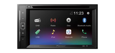 Pioneer AVH-A240DAB Autoradio met scherm dubbel DIN Aansluiting voor stuurbediening, Aansluiting voor achteruitrijcamera, Bluetooth handsfree, DAB+ tuner