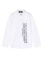 Karl Lagerfeld Kids chemise en popeline à manches longues - Blanc