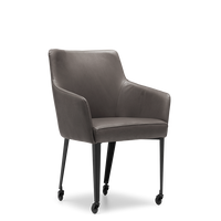 Eetkamerstoel D-102 Donkergrijs Leer