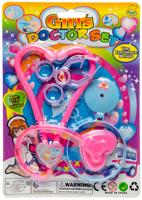 LG Imports dokterset meisjes 15 x 21 cm roze/blauw/paars 3 delig