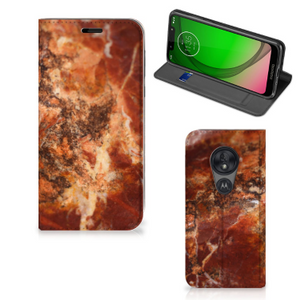 Motorola Moto G7 Play Standcase Marmer Bruin