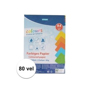 80 vellen Gekleurd A4 papier 80 gram