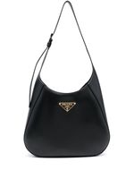 Prada sac porté épaule en cuir à logo triangulaire - Noir - thumbnail