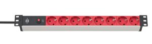 Brennenstuhl 1390007118 Alu-Line 19" PDU | Server Stekkerdoos | 10A met 8x Type F Aansluitingen | C14 UPS-Stekker | 2 meter