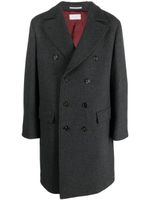 Brunello Cucinelli manteau en laine mélangée à boutonnière croisée - Gris