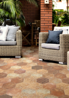 DTG Pompeia hexagon vloertegel 20x24 bruin decor