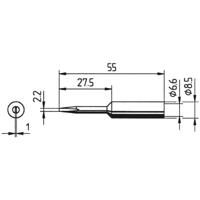 Ersa 0832KDLF Soldeerpunt Beitelvorm verlengd Grootte soldeerpunt 2.2 mm Inhoud: 1 stuk(s) - thumbnail