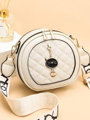 Cat Zip One Shoulder Crossbody Bag