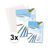 3 blokken transparant overschrijf papier A4