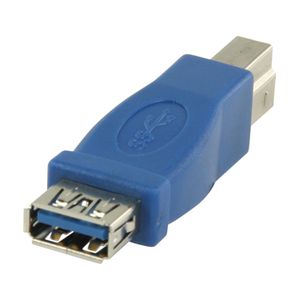 Valueline VLCP61900L tussenstuk voor kabels USB B USB A Blauw