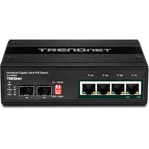 Trendnet TI-UPG62 netwerk-switch Unmanaged L2 Gigabit Ethernet (10/100/1000) Power over Ethernet (PoE) Zwart