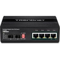 Trendnet TI-UPG62 netwerk-switch Unmanaged L2 Gigabit Ethernet (10/100/1000) Power over Ethernet (PoE) Zwart - thumbnail