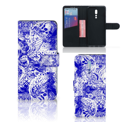 Telefoonhoesje met Naam OPPO Reno Z Angel Skull Blauw Telefoonhoesje met Naam OPPO Reno Z Angel Skull Blauw