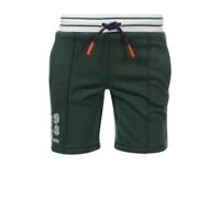 COMMON HEROES slim fit sweatshort Bowy met printopdruk donkergroen
