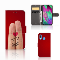 Samsung Galaxy A40 Wallet Case met Pasjes Liefde - Origineel Romantisch Cadeau - thumbnail