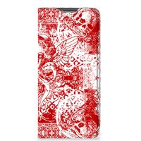 Mobiel BookCase OPPO Find X5 Lite | Reno7 5G Angel Skull Rood - thumbnail