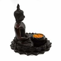 Polystone Theelichthouder Lotus Boeddha (17 cm) - thumbnail