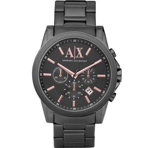 Horlogeband Armani Exchange AX2086 Roestvrij staal (RVS) Zwart 22mm