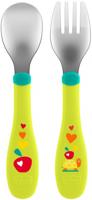 Chicco bestek lepel en vork junior 16 cm licht