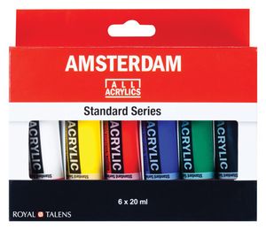 Amsterdam acrylverf tube van 20 ml, etui van 6 tubes