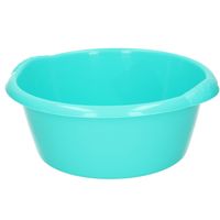 Rond afwasteiltje/emmertje turquoise blauw 3 liter 25 x 10,5 cm schoonmaakartikelen