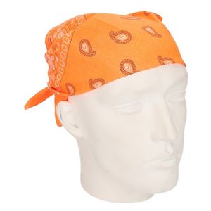 Neon oranje zakdoek bandana 53 x 53 cm