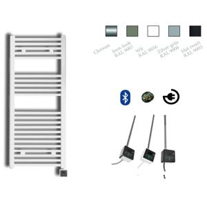 Electrische Radiator Sanicare 111.8x60 cm 730W Met Chrome Thermostaat en Bluetooth Zilver Grijs