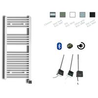 Electrische Radiator Sanicare 111.8x60 cm 730W Met Chrome Thermostaat en Bluetooth Zilver Grijs - thumbnail