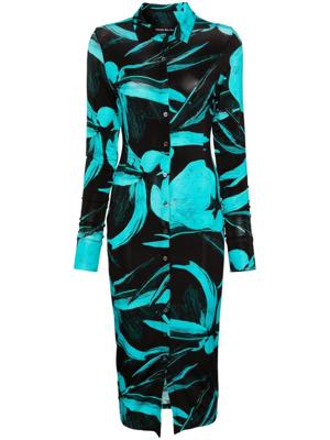 Louisa Ballou floral-print jersey maxi dress - Blauw