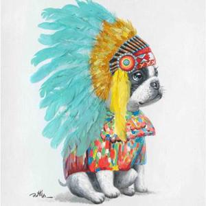 Kare Canvas Headdress Dog 80x80cm